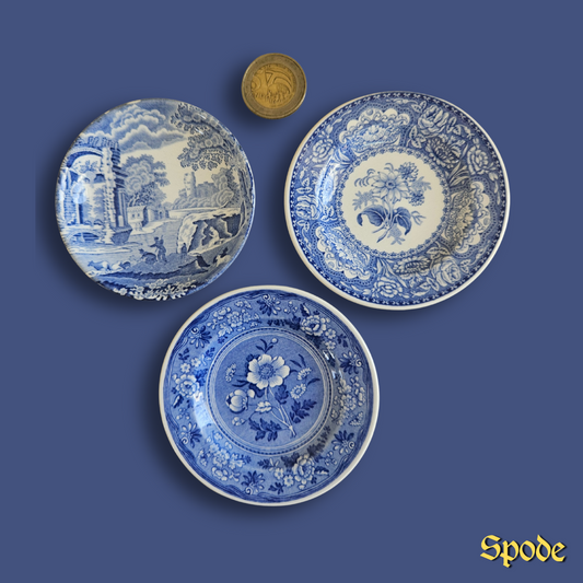 3x Miniature Spode Plates
