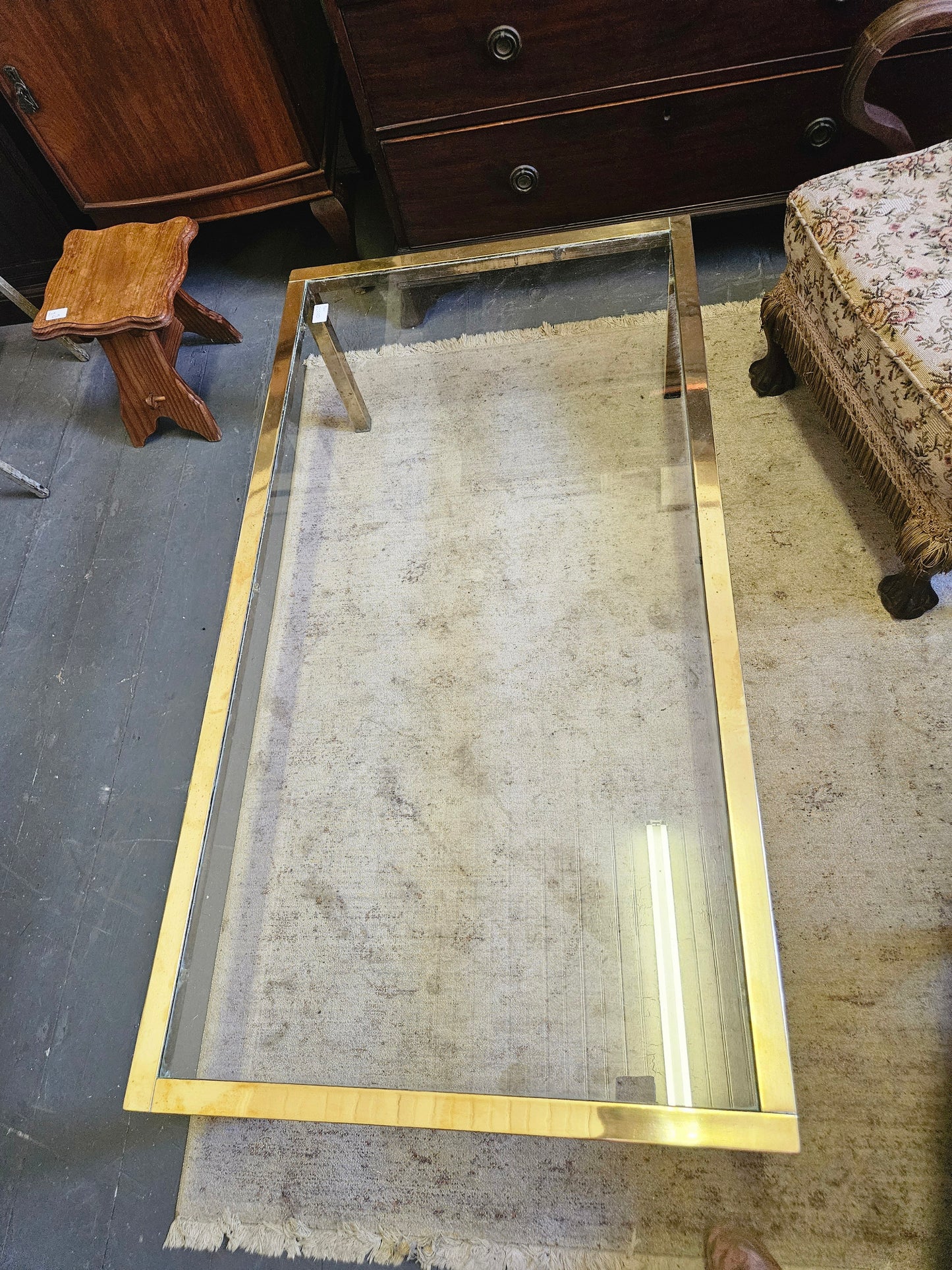 Brass coffee table set