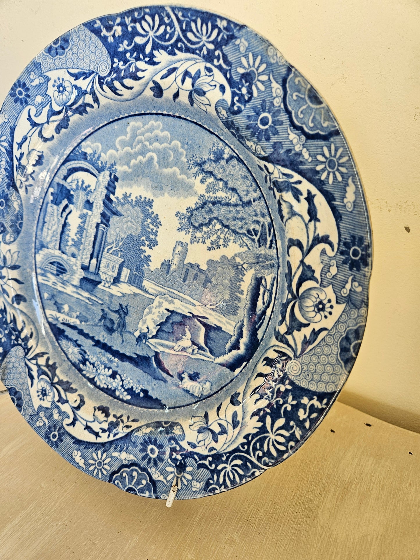 Blue and white plate