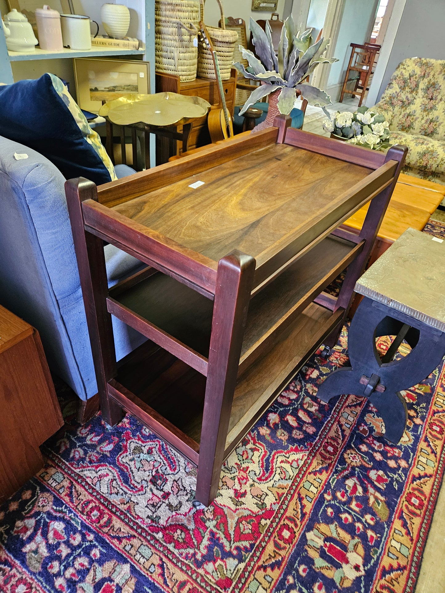 Imbuia tea trolley