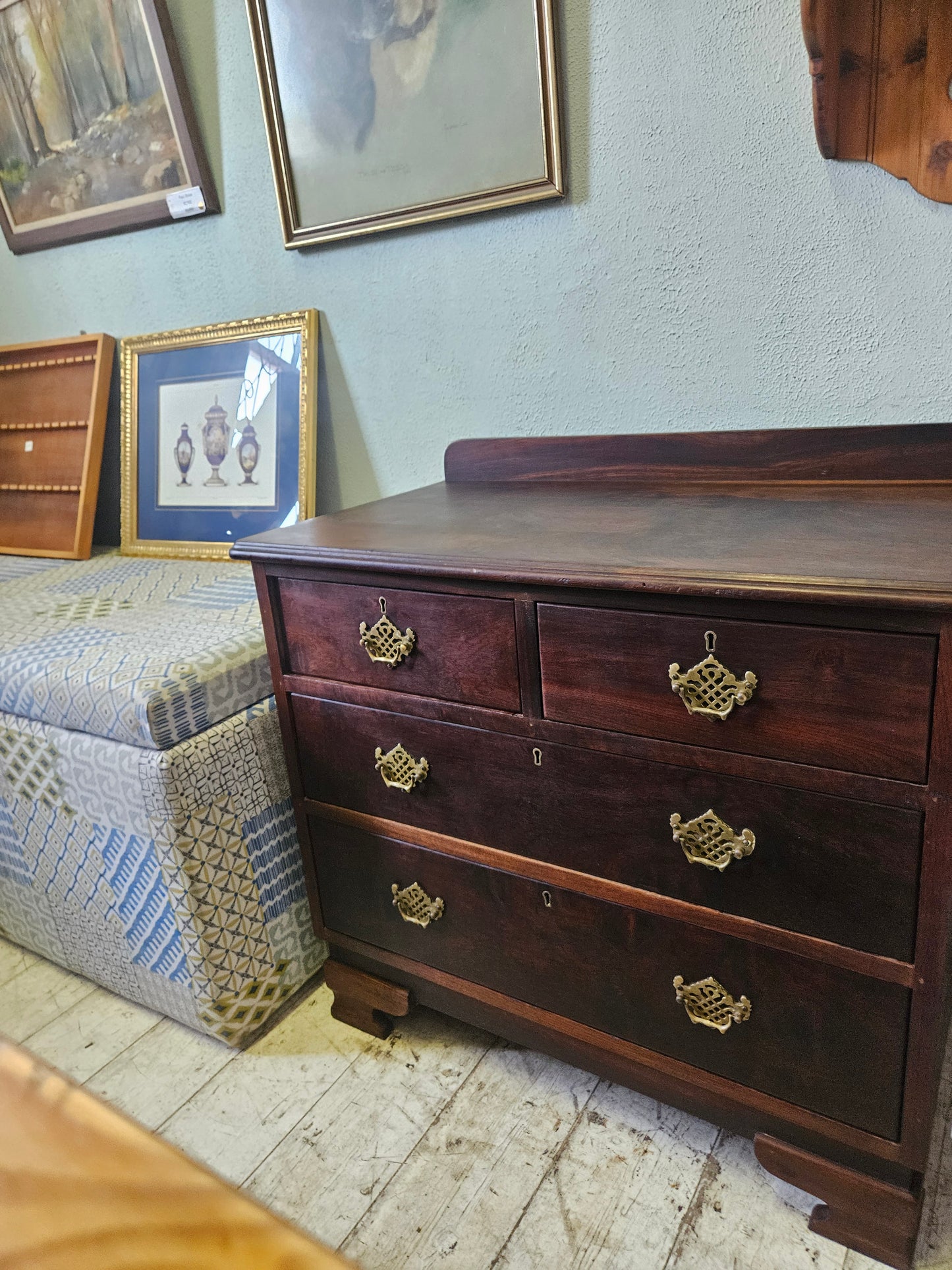 Small imbuia chest of drawers