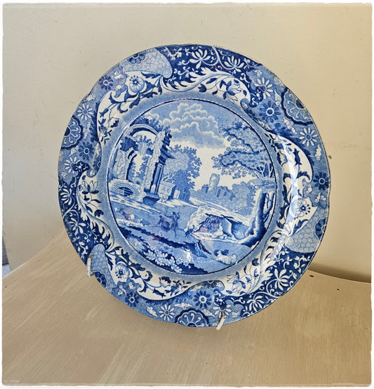 Blue and white plate