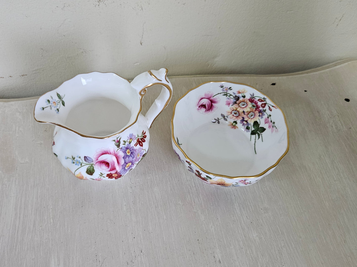 Royal Crown Derby milk jug and sugar bowl