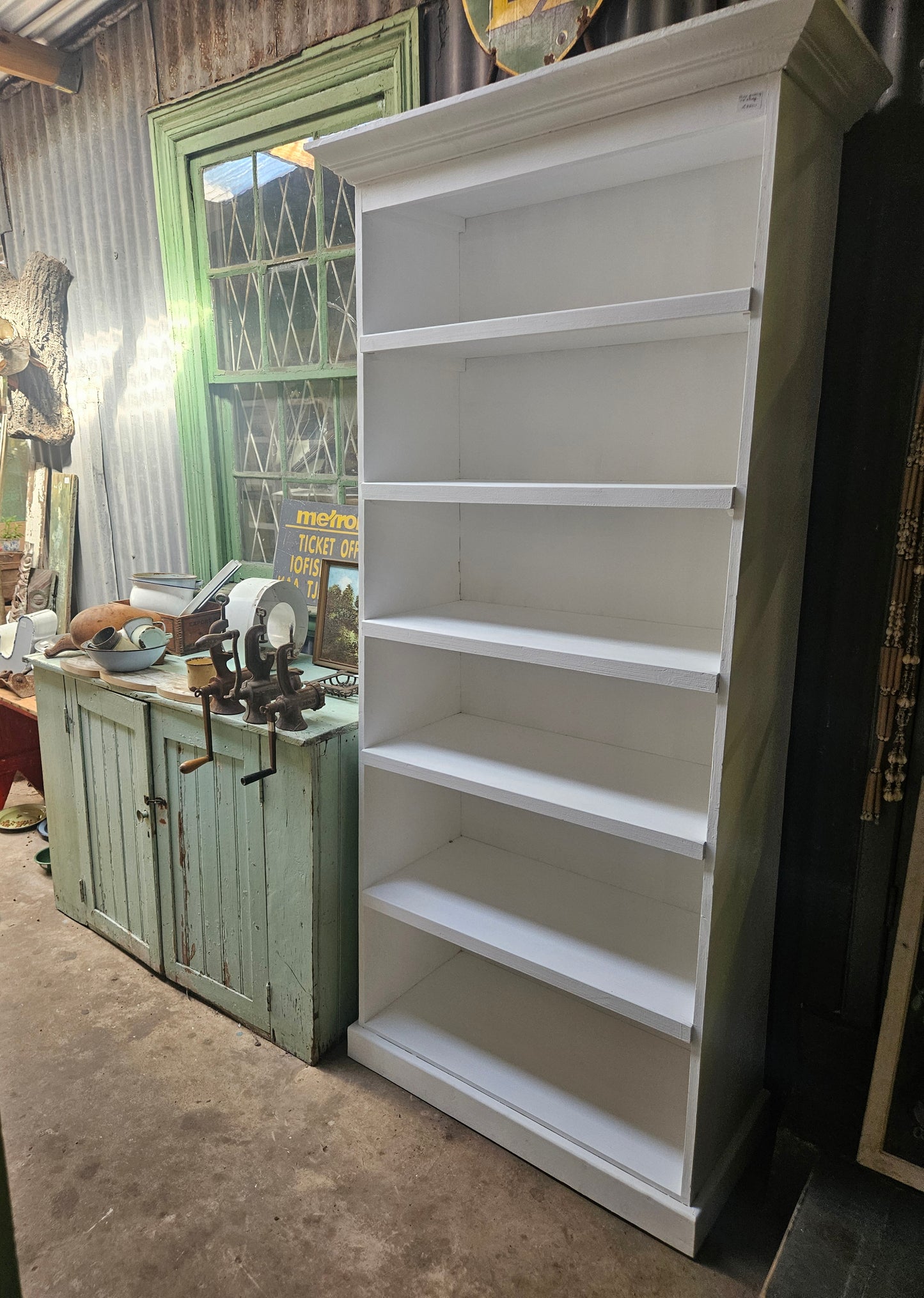 Large painted shelf unit