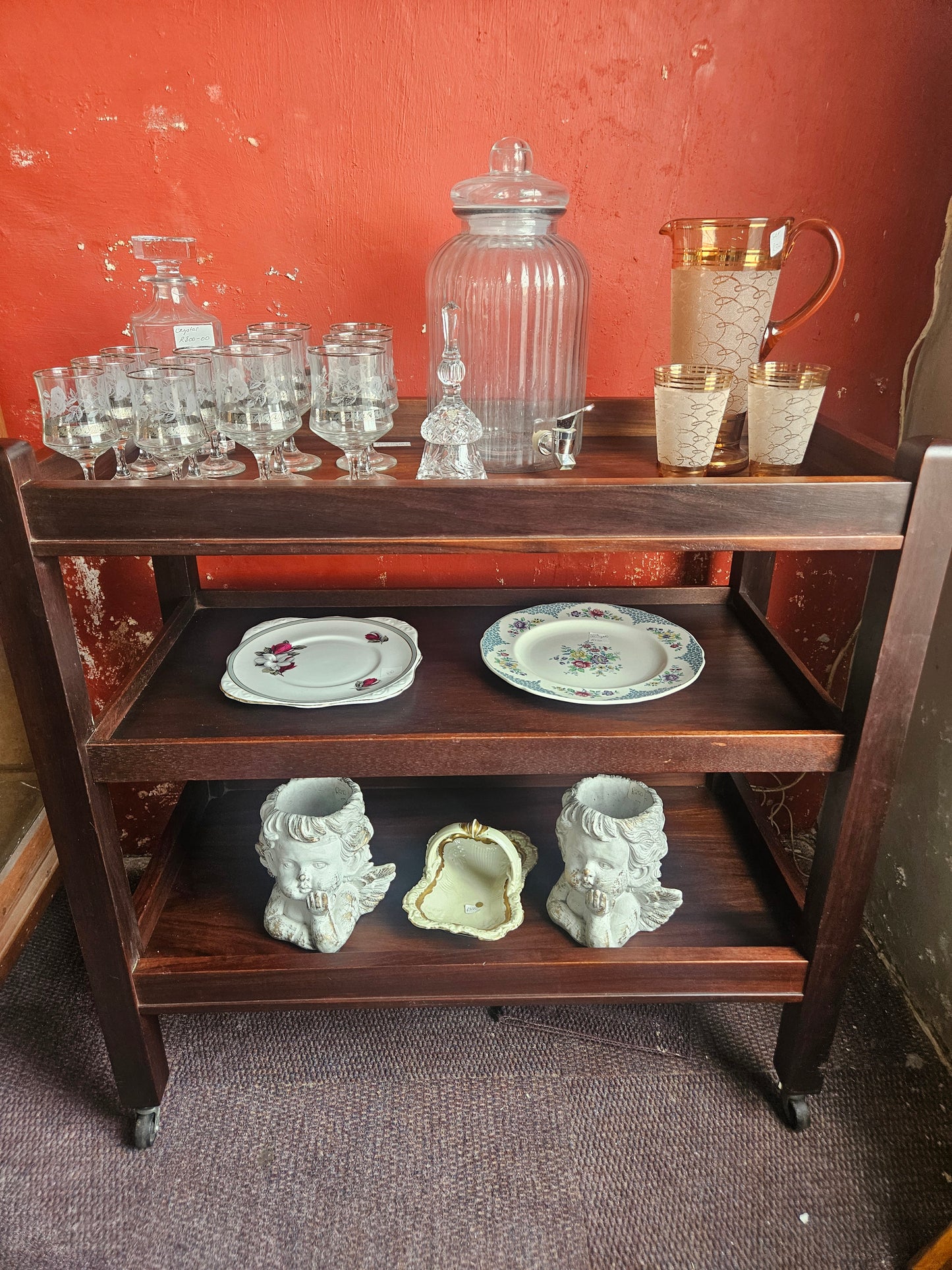 Imbuia tea trolley
