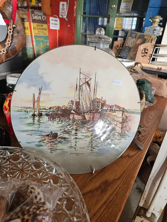 Plate with boat scene