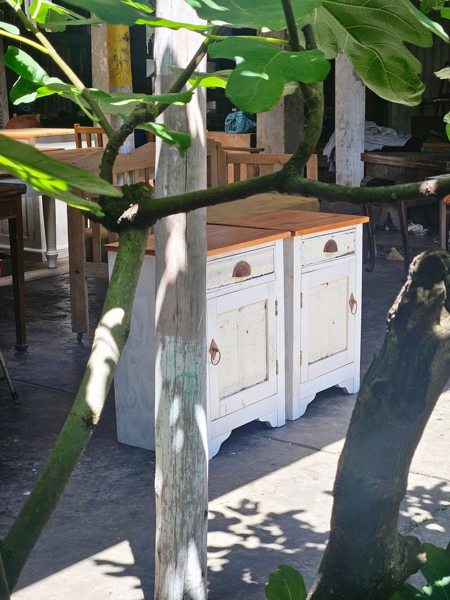 Pair of rustic pedestals