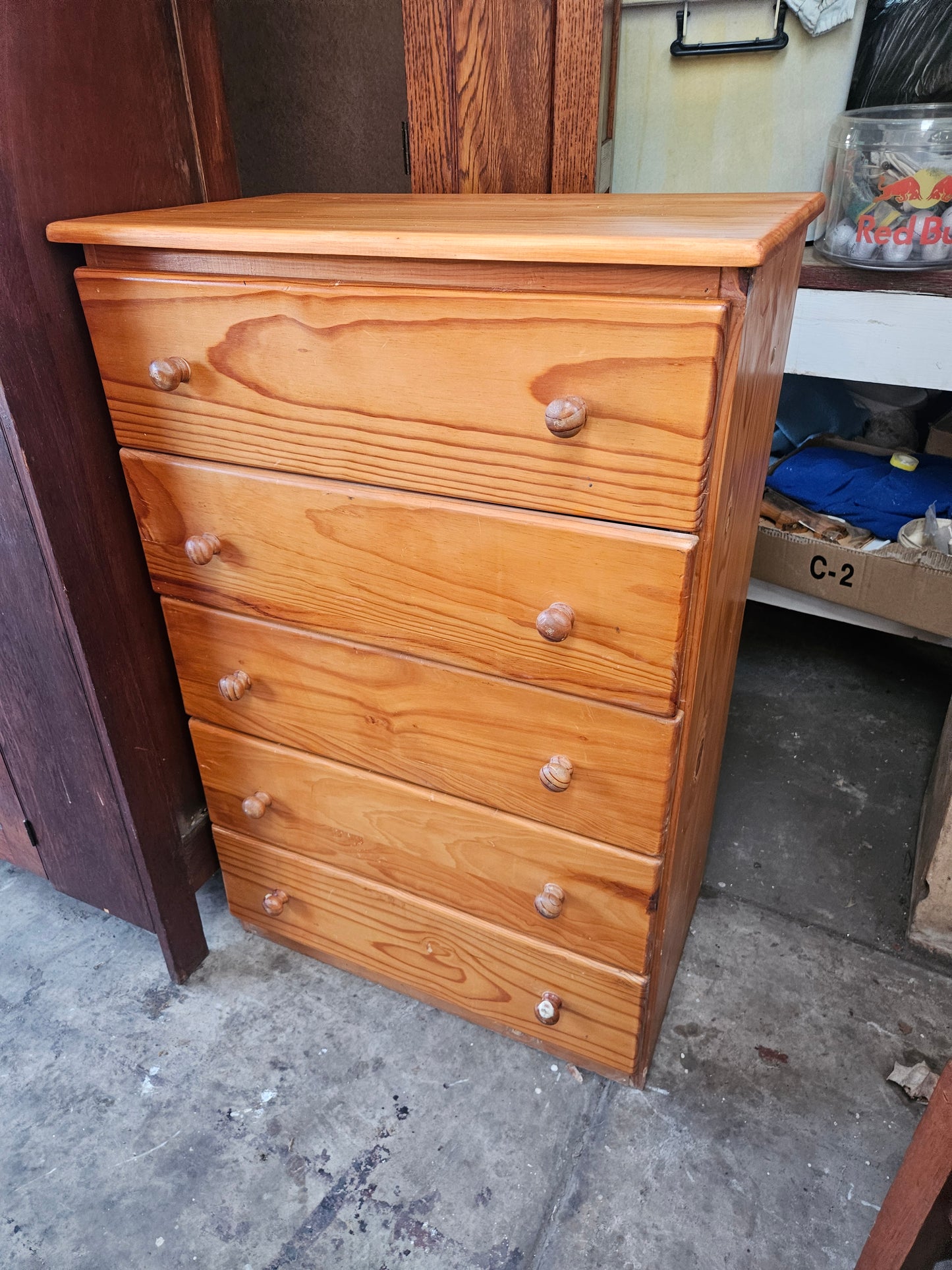 Tall pine chest of drawers