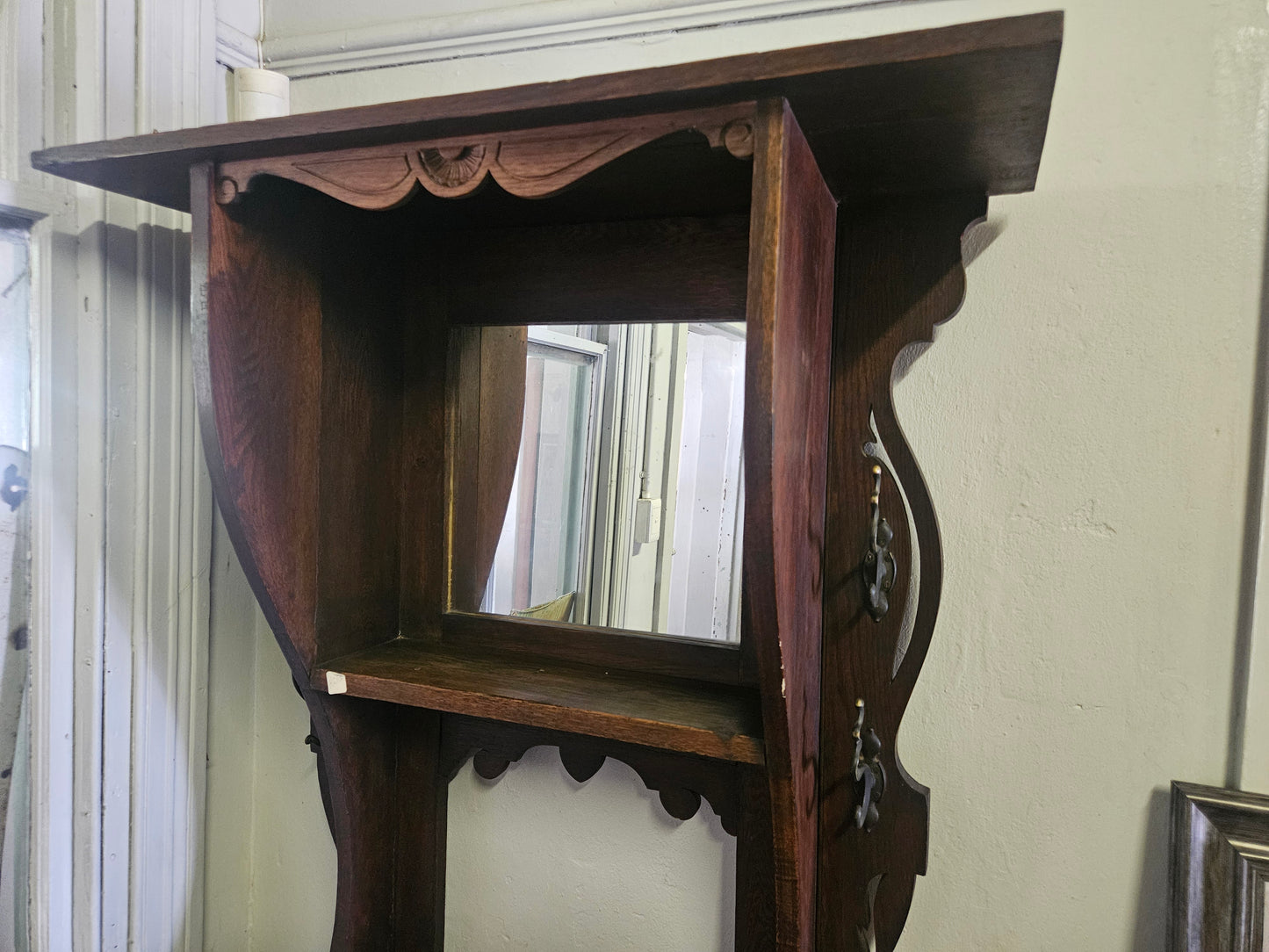 Unusual oak hallstand