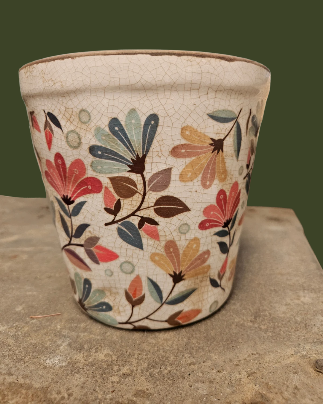 Modern abstract floral plant pot