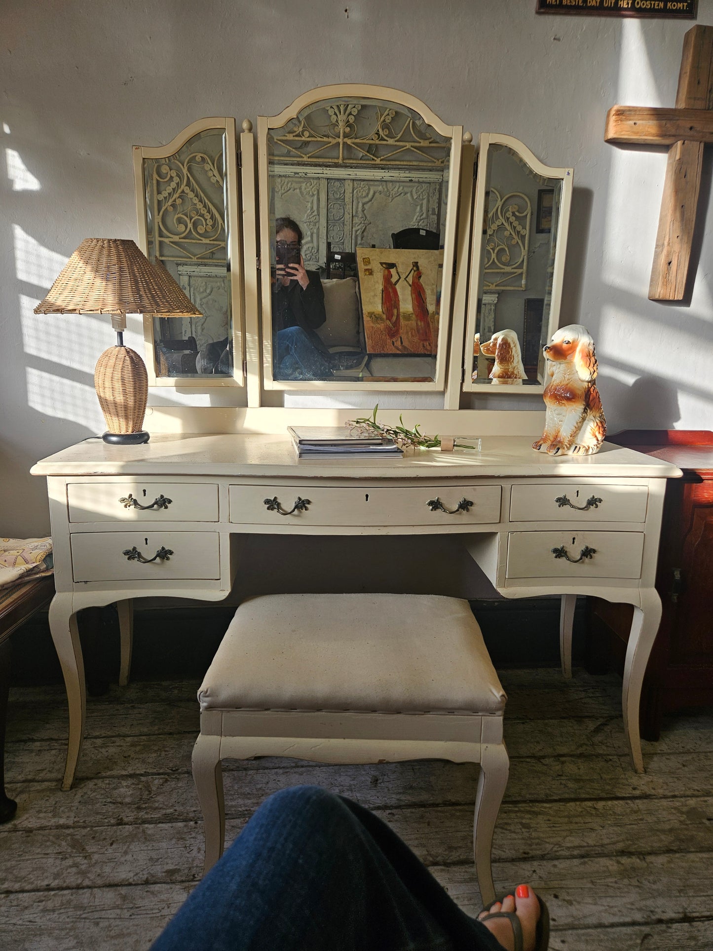 French-style vintage dressing table