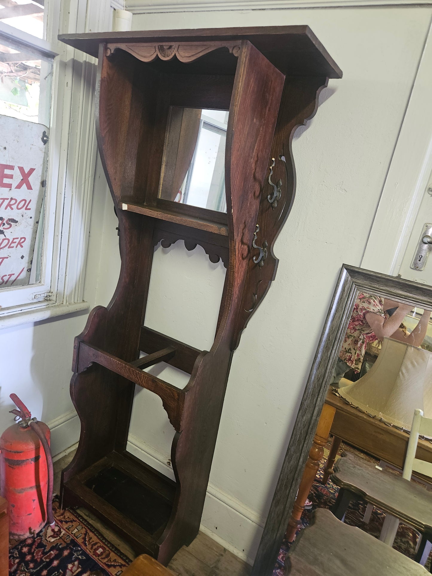 Unusual oak hallstand