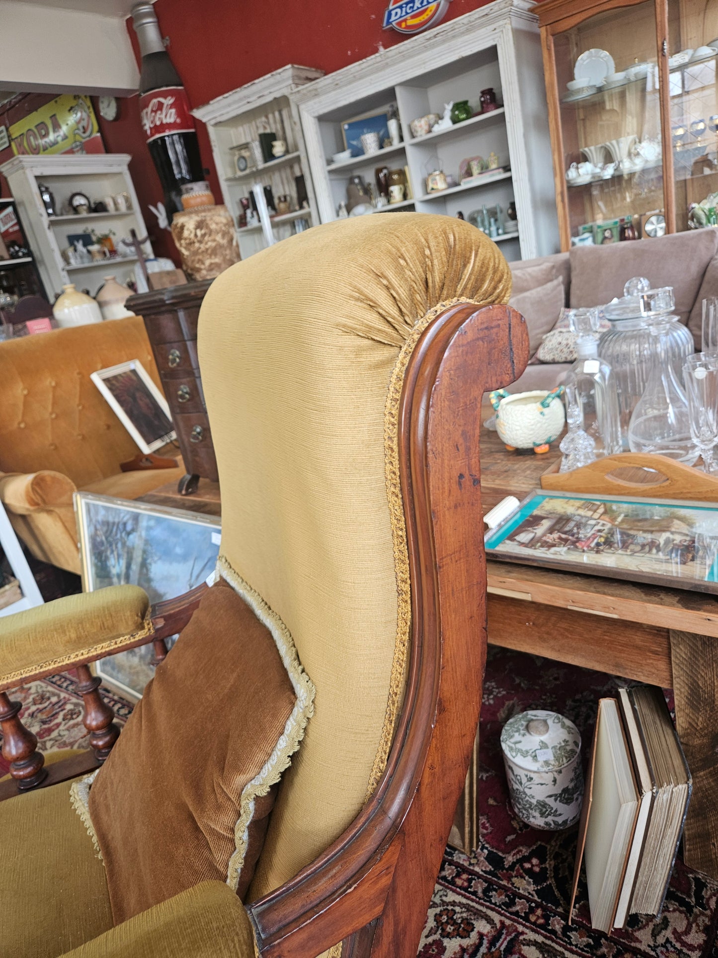 Late Victorian Mahogany Fireside Chair