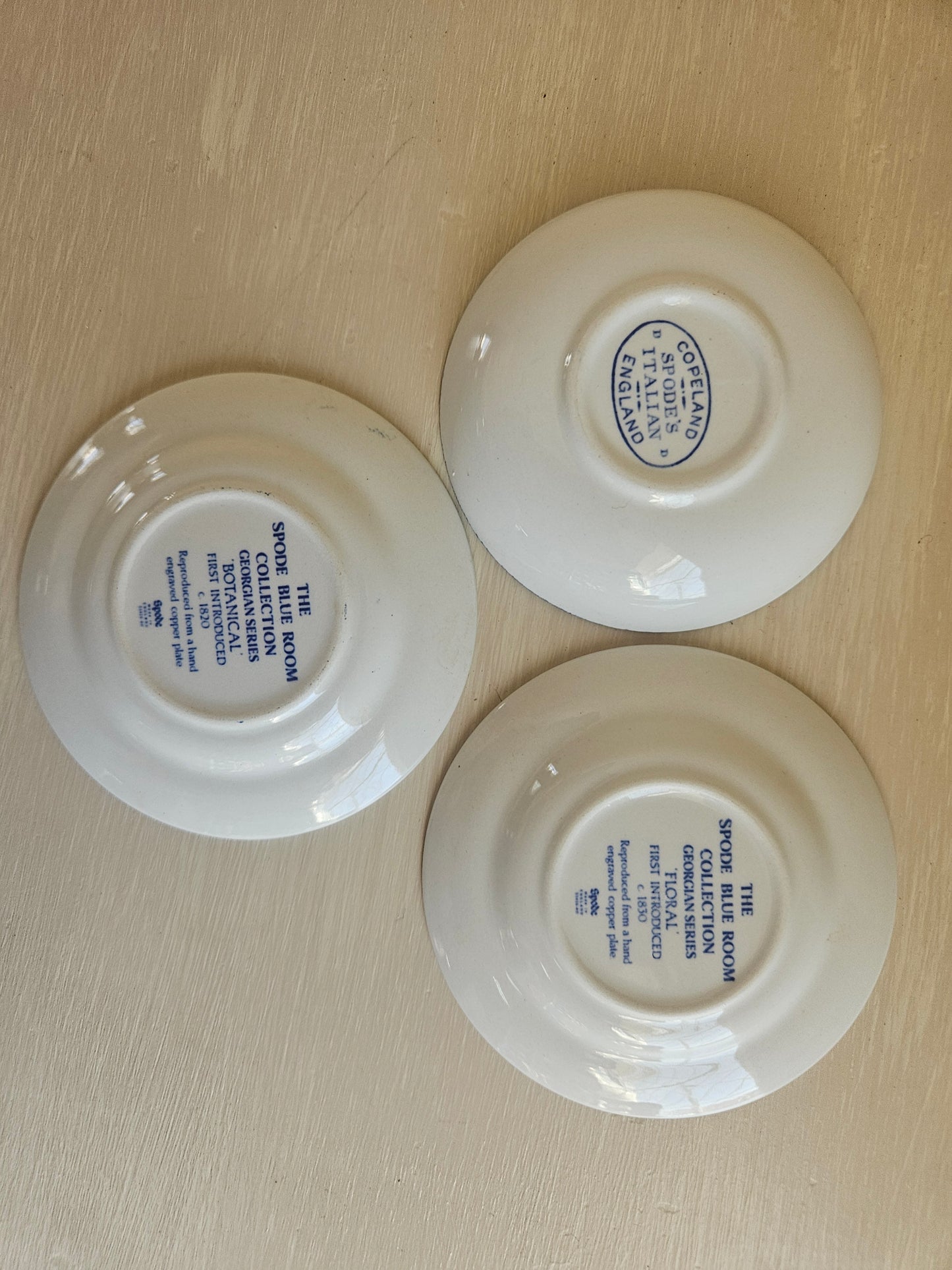 3x Miniature Spode Plates