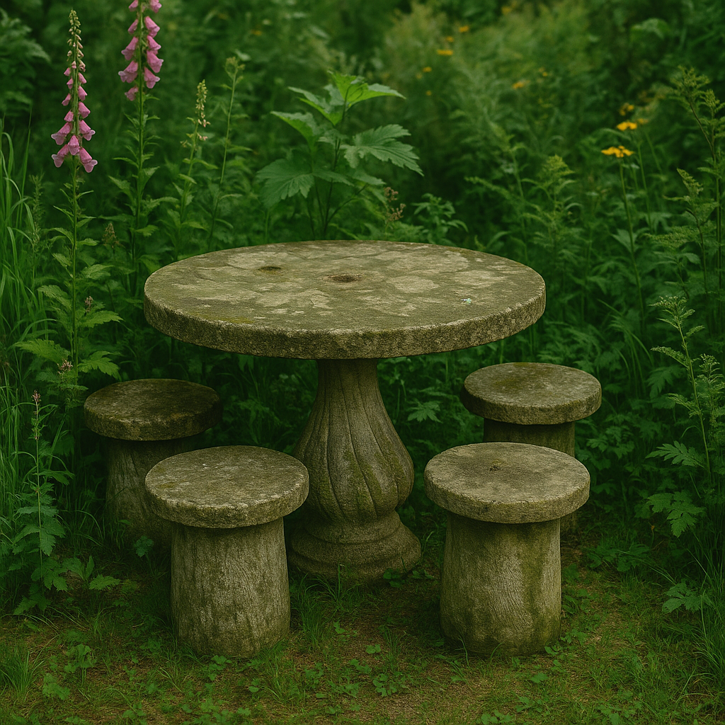 Concrete patio set