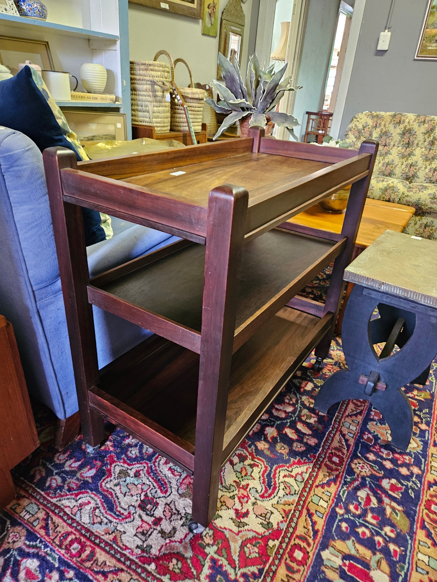 Imbuia tea trolley
