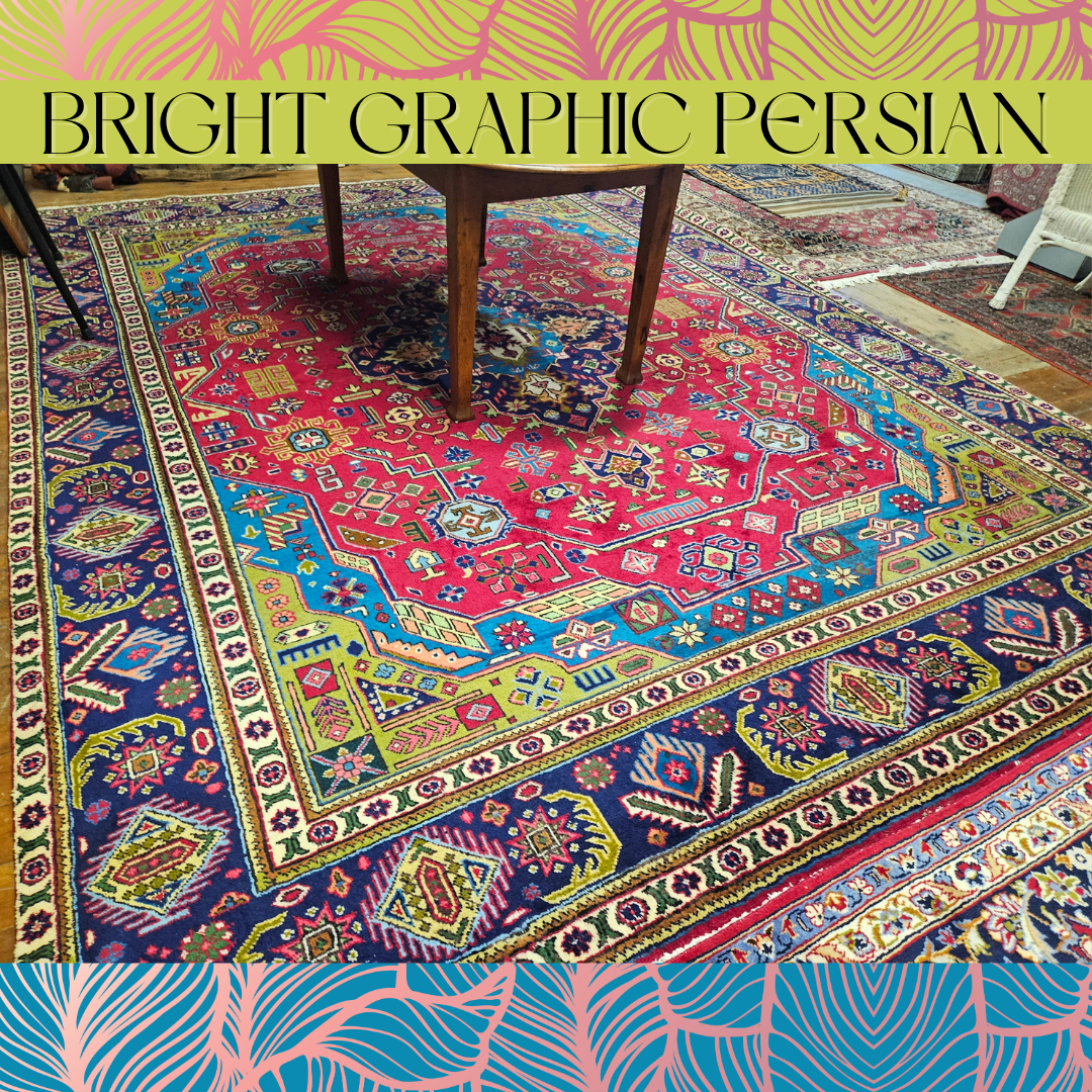 Bright, Graphic Persian Carpet