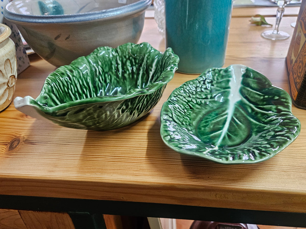 Vintage Secla Portugal Cabbage bowl and plate