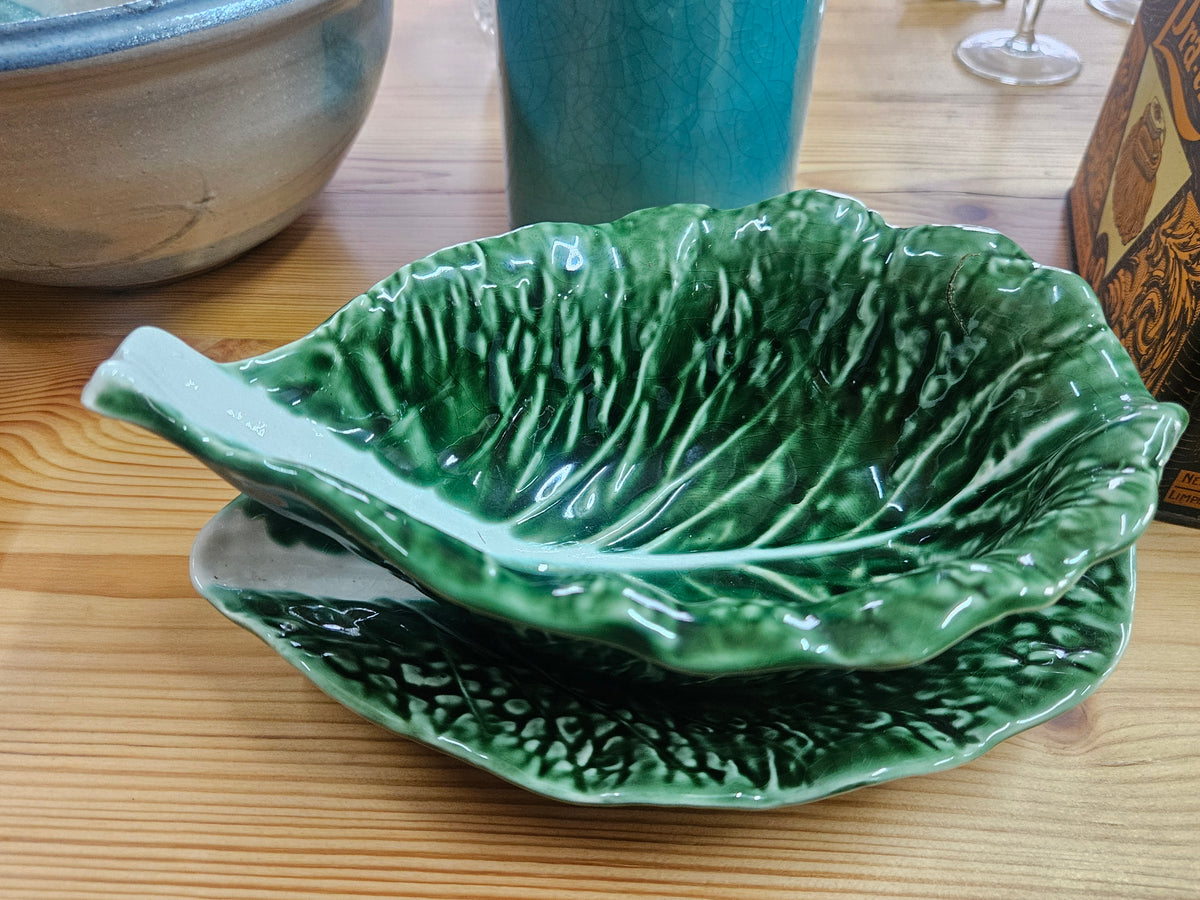 Vintage Secla Portugal Cabbage bowl and plate