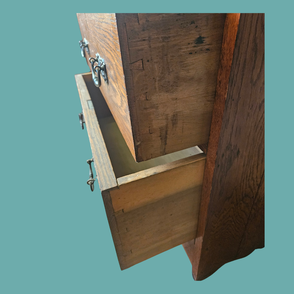 Art Nouveau style, oak writing bureau