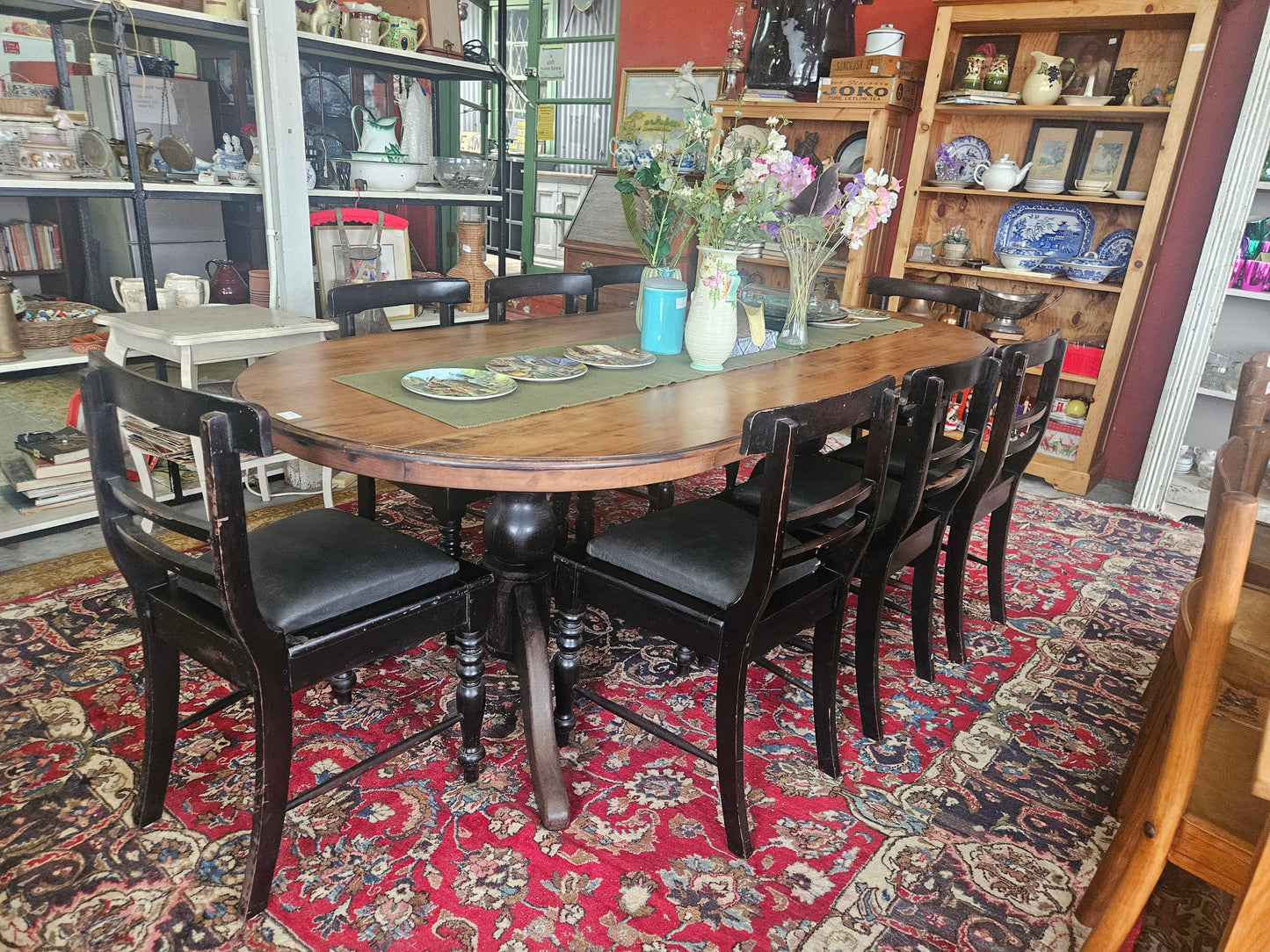 Smart dining room table and 8 chairs