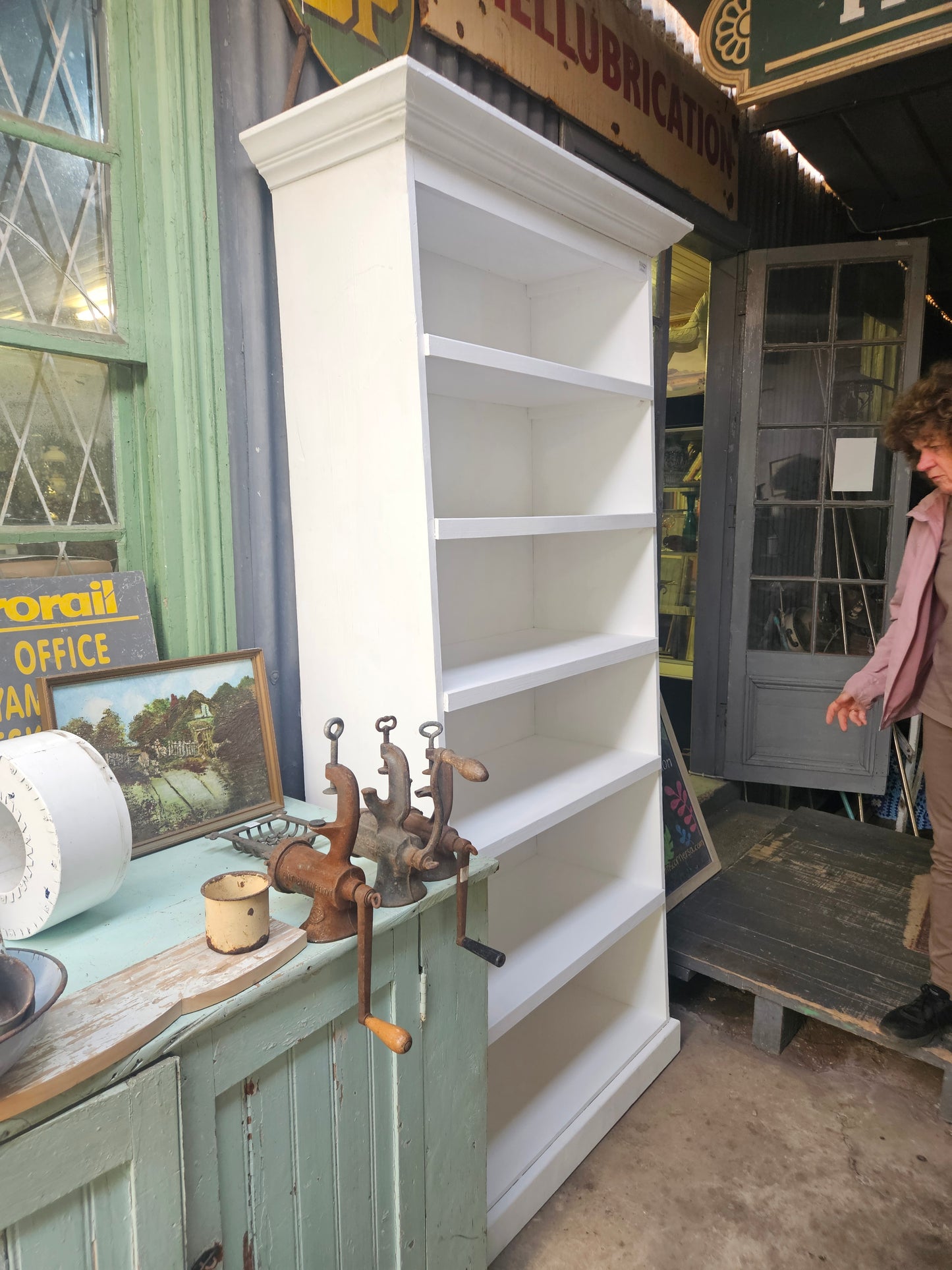 Large painted shelf unit