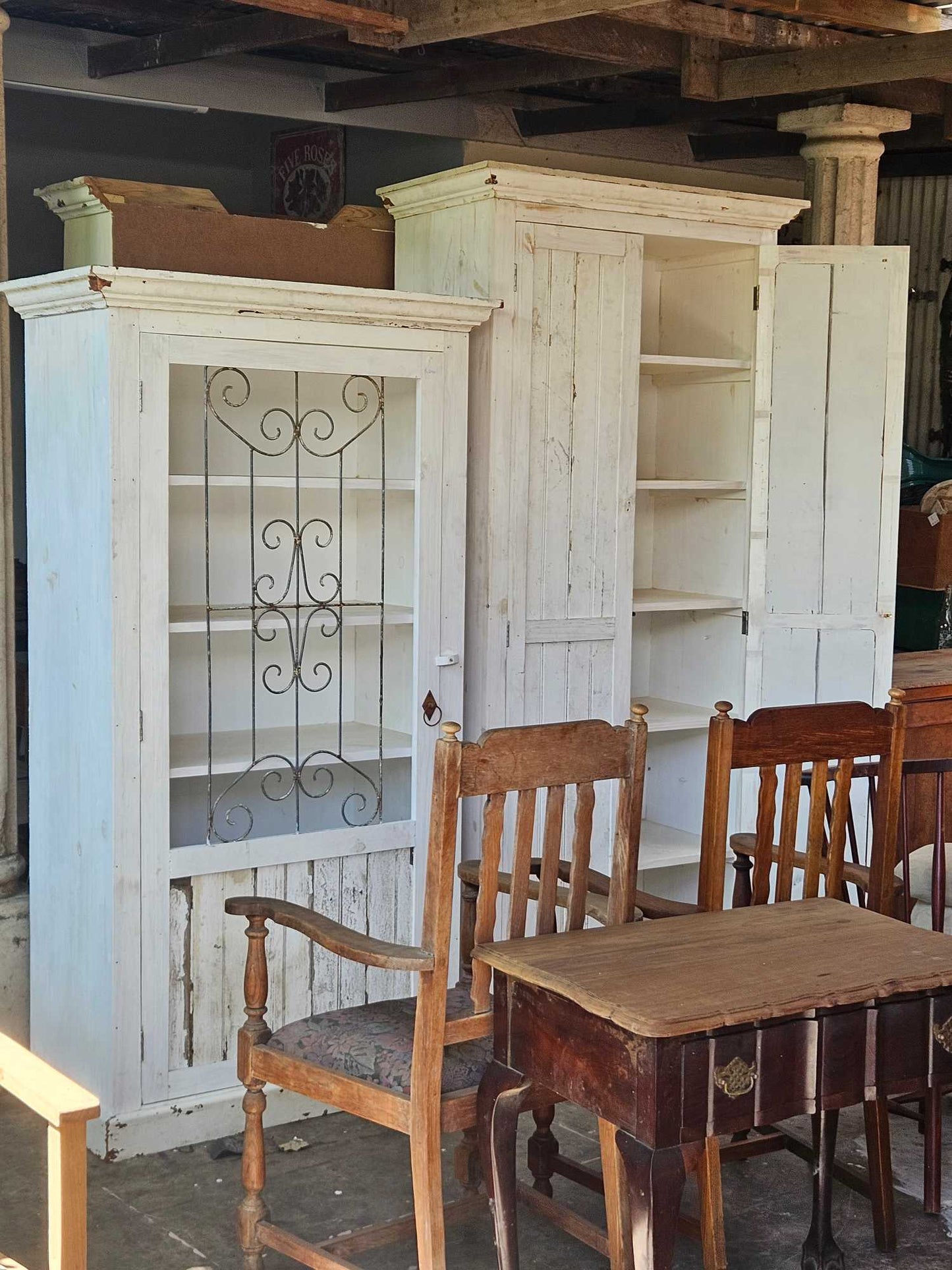 Rustic burglar bar cupboard