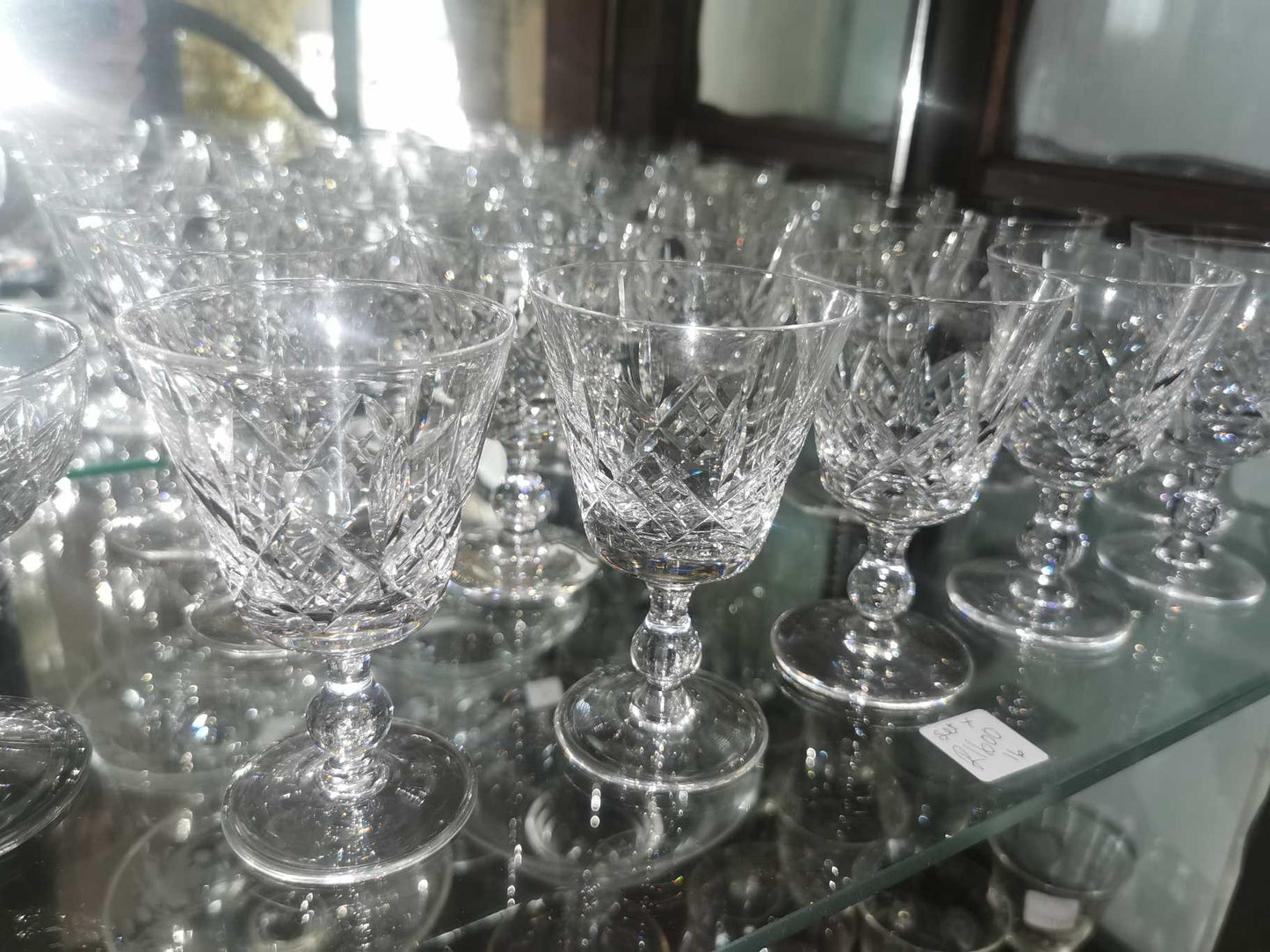 set of 8 crystal wine glasses